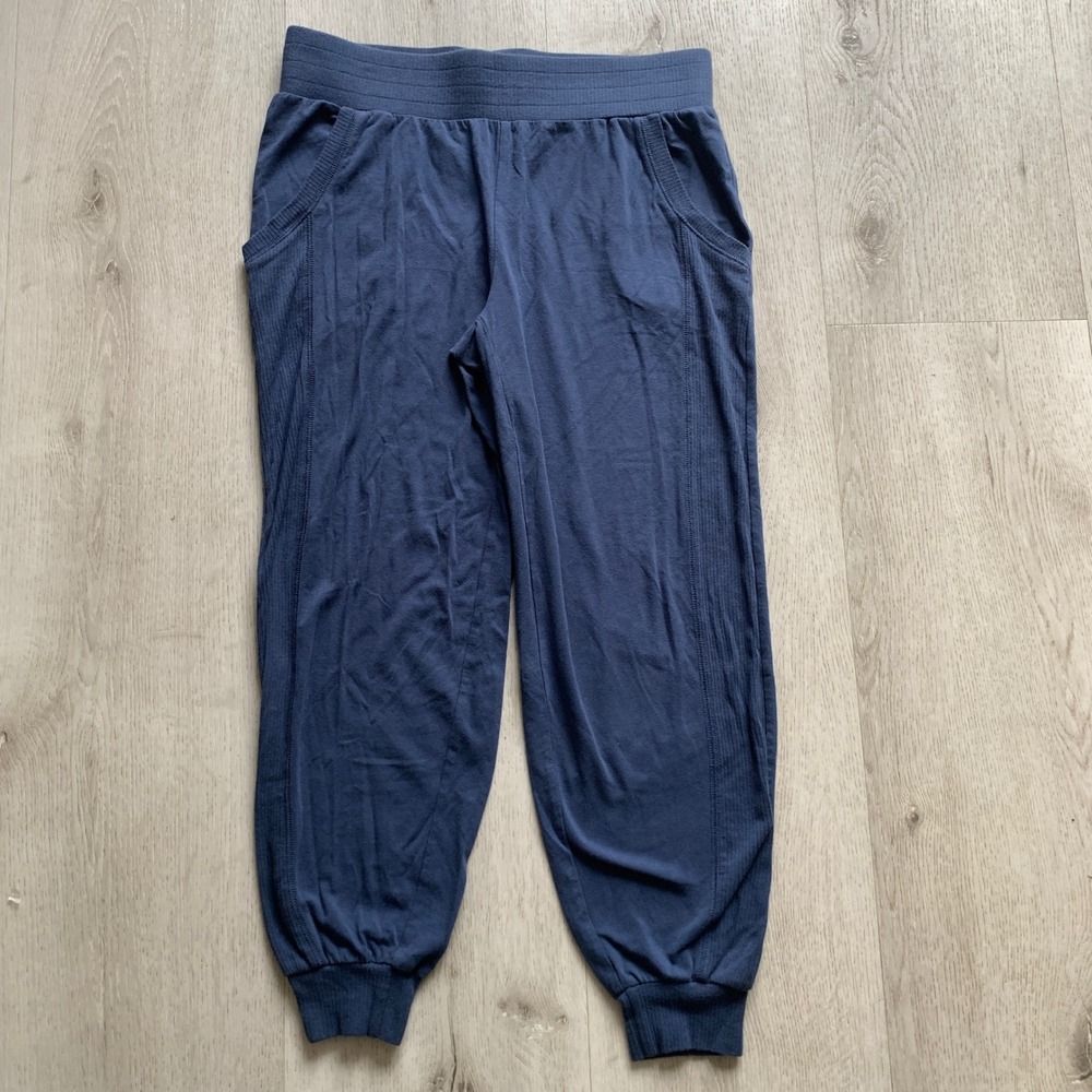 "AnyBody Petite XSP Blue‎ Cozy Knit Jogger Pants Loungewear Pockets"